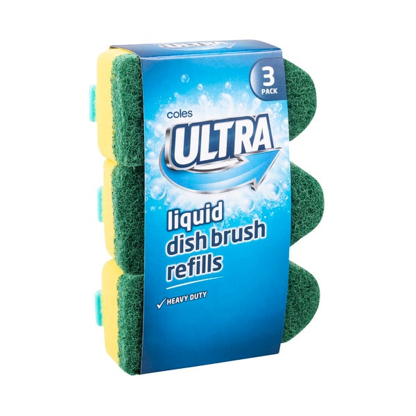 Coles Ultra Dish Liquid Brush Refills | 3 pack