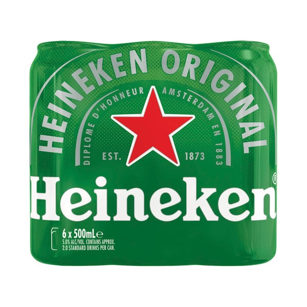 Heineken Can 500mL | 6 Pack