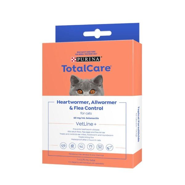 Purina Total Care Cat Treatment Heartwormer All Wormer Flea Control | 1 pack