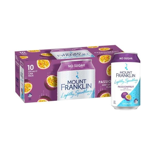 Mount Franklin Lightly Sparkling Water Passionfruit | 10 pack