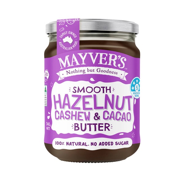 Mayver's Smooth Natural Hazelnut Cacao & Cashew Butter | 240g