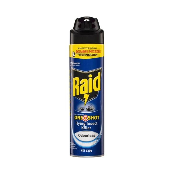 Raid One Shot Pest Odourless Flying Insect Spray Killer With Double Nozzle | 320g