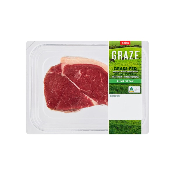 Coles Graze Grassfed Beef Rump Steak WA | 300g