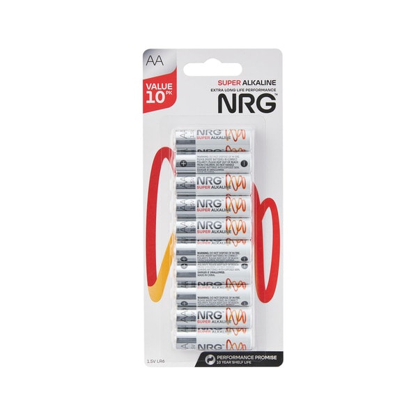 NRG Super Alkaline AA Batteries | 10 pack