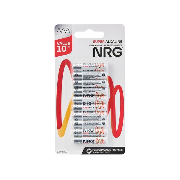 NRG Super Alkaline AAA Batteries | 10 pack