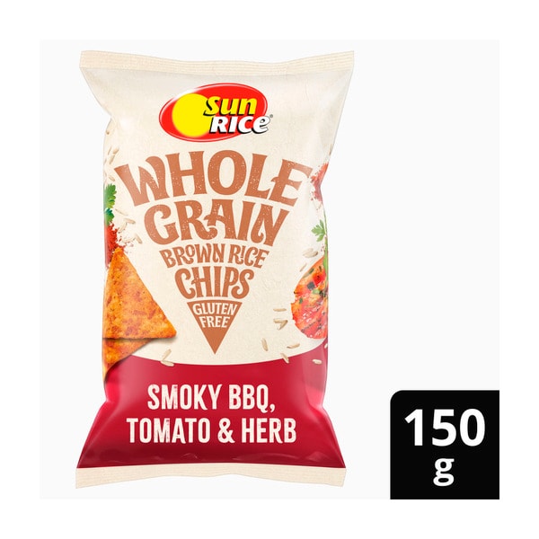 Sunrice Brown Rice Chips Smoky BBQ Tomato & Herb | 150g
