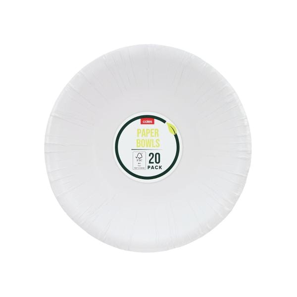 Coles Paper Bowls | 20 pack