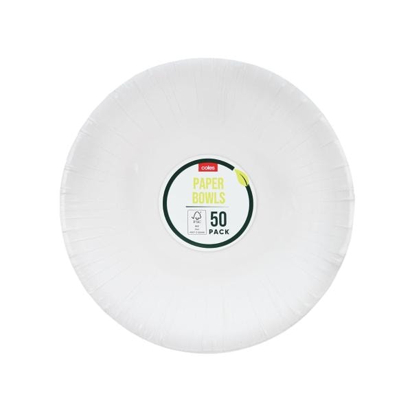 Coles Paper Bowls | 50 pack