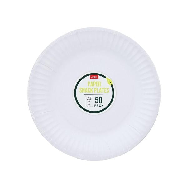 Coles Paper Snack Plates | 50 pack