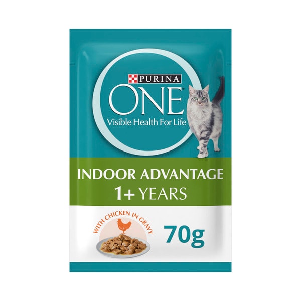 Purina One Adult Indoor Chicken Pouch Cat Food | 70g