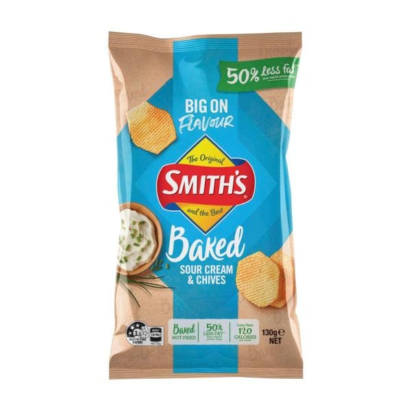 Smith's Baked Snacks Sour Cream & Chives | 130g