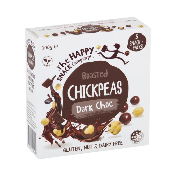 Happy Snack Company Roasted Chickpeas Dark Choc 5 Pack | 100g