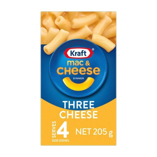 Kraft Mac And Cheese Three Cheese Pasta Macaroni Noodles | 205g