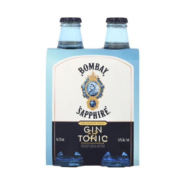 Bombay Sapphire Gin & Tonic 275mL | 4 Pack
