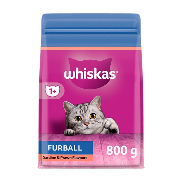 Whiskas Furball Sardine And Prawn Adult Dry Cat Food | 800g