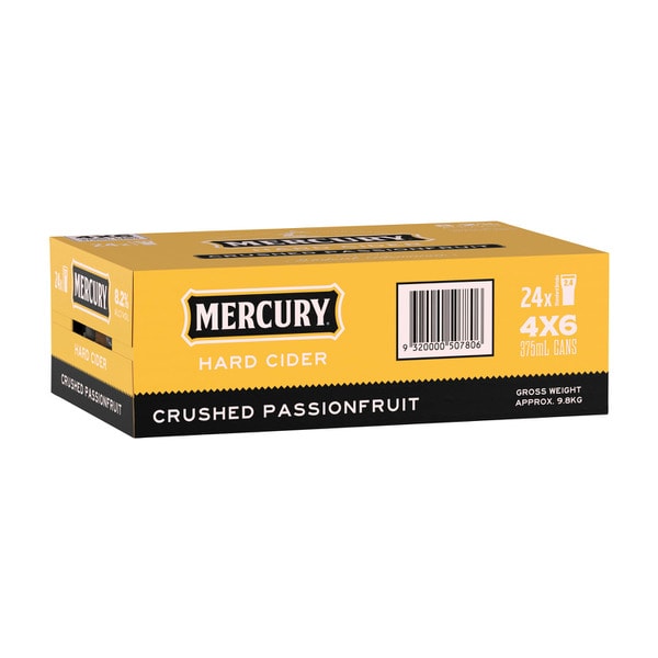 Mercury Crushed Passionfruit Cidar Cans 375mL | 24 pack