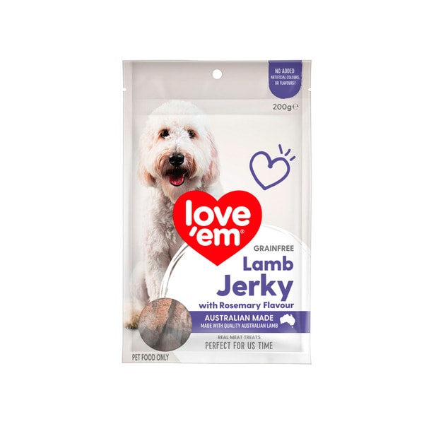 Love'em Grain Free Dog Treats Lamb Jerky With Rosemary Flavour | 200g