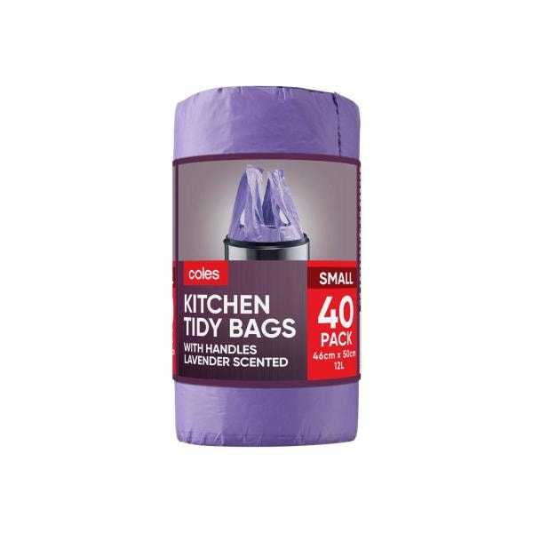 Coles Kitchen Tidy Bag Lavender Small | 40 pack