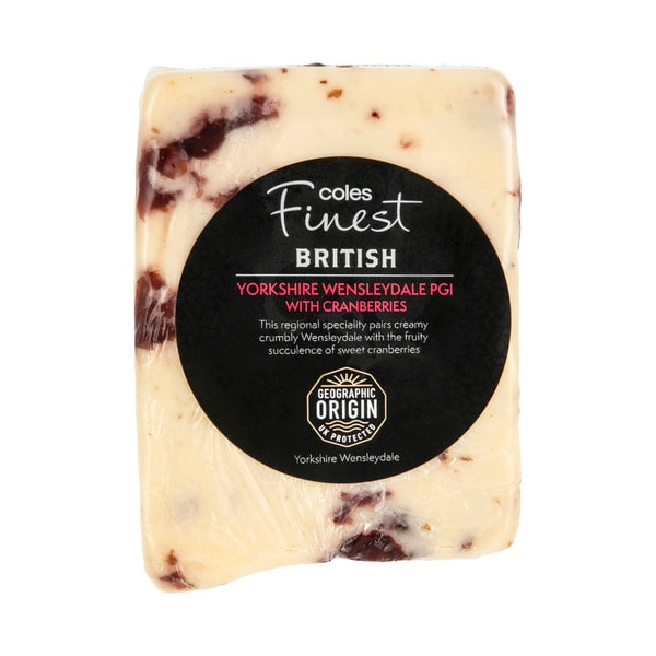Coles Finest British Yorkshire Wensleydale PGI With Cranberries | approx. 200g