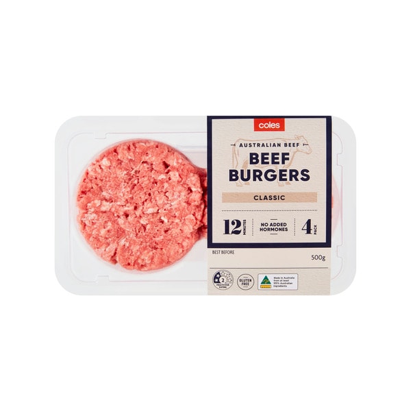 Coles Classic Beef Burgers | 500g