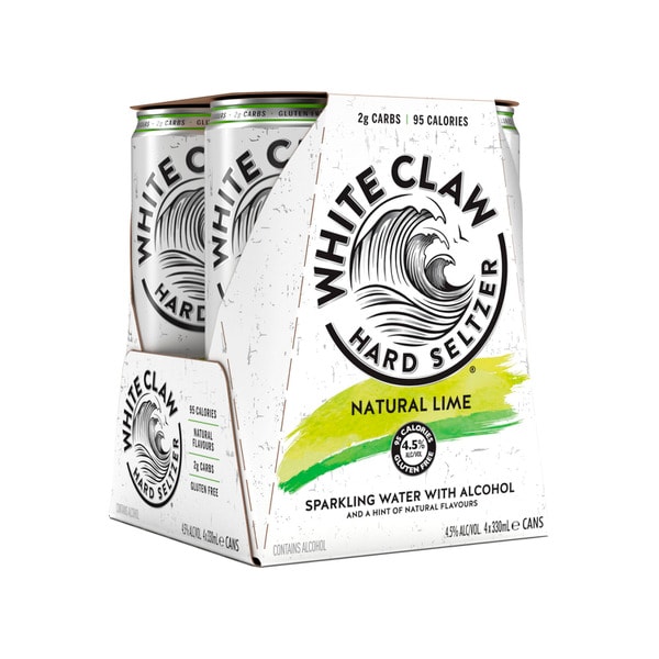 White Claw Hard Seltzer Natural Lime 330mL | 4 Pack