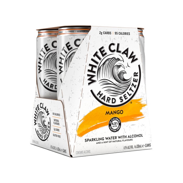 White Claw Hard Seltzer Mango 330mL | 4 Pack
