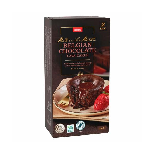 Coles Frozen Chocolate Lava Cake 2 pack | 180g