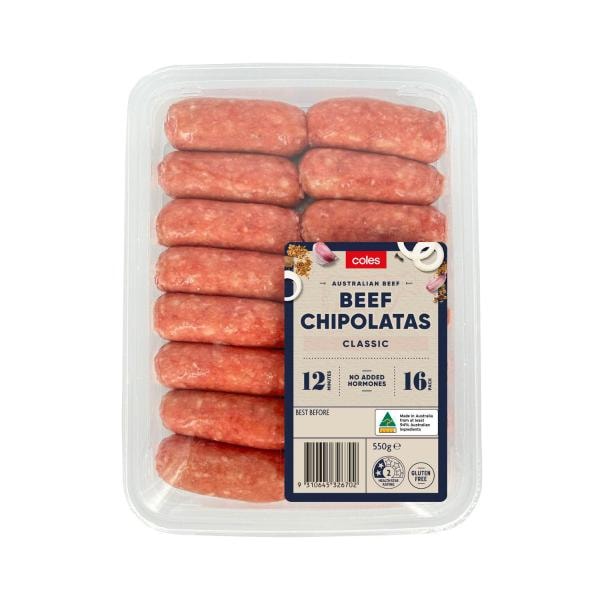 Coles Beef Chipolatas | 550g