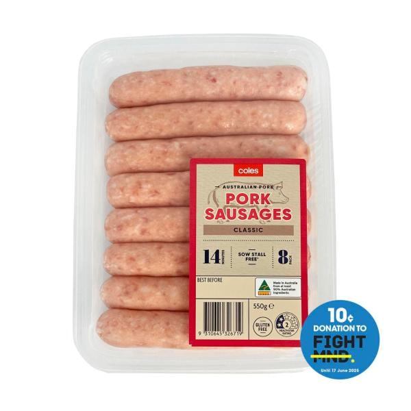 Coles Pork Sausage | 550g