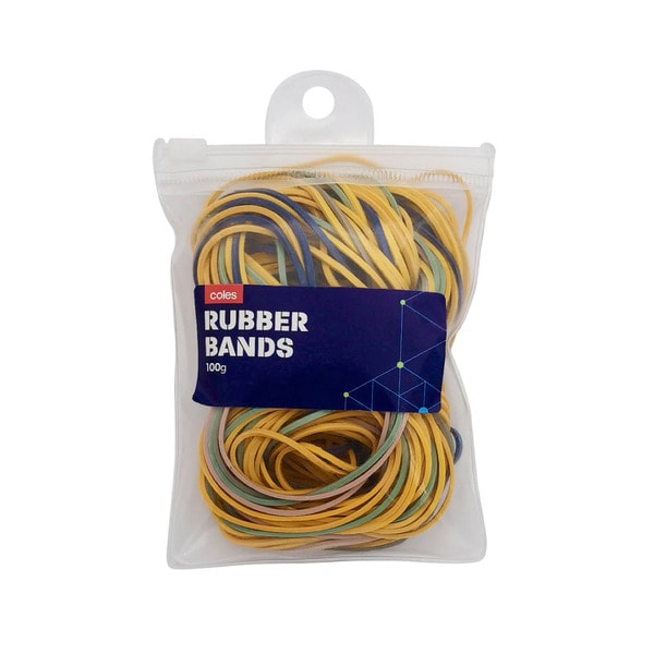 Coles Mixed Rubber Bands In Pouch | 100g