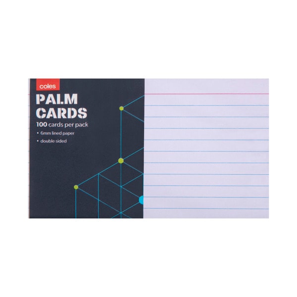 Coles Double Sided Palm Cards | 100 pack