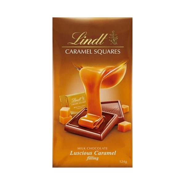 Lindt Caramel Squares Milk Chocolate Bag | 124g
