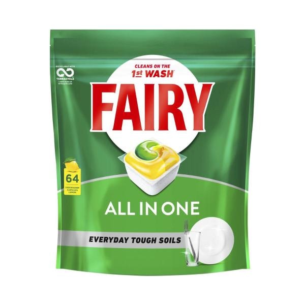 Fairy Dishwashing Tablets All In One Lemon | 64 pack