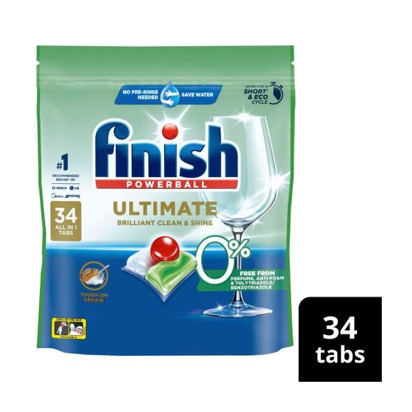 Finish 0% Ultimate Pro Dishwashing Tablets | 34 pack