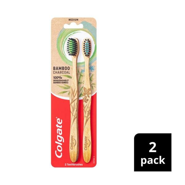 Colgate Bamboo Toothbrush Medium | 2 pack