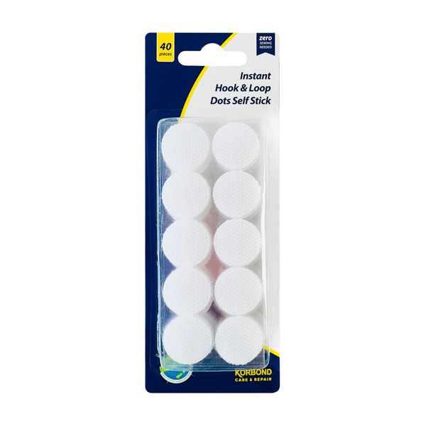 Korbond Hook & Loop Dots Self Stick | 40 pack