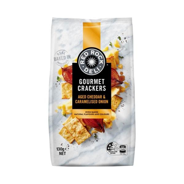 Red Rock Deli Gourmet Crackers Caramelised Onion | 130g