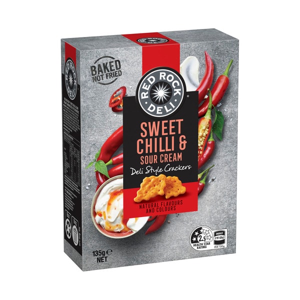 Red Rock Deli Sweet Chilli & Sour Cream Deli Style Crackers | 135g