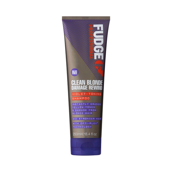 Fudge Professional Clean Blonde Damage Rewind Violet Purple Toning Shampoo | 250mL