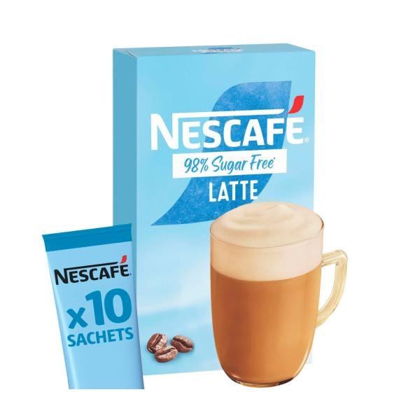 Nescafe 98% SF Latte Coffee Sachets | 10 pack