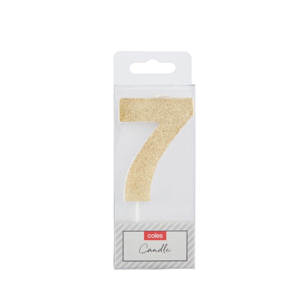 Coles Glitter Number Candle No 7 | 1 each