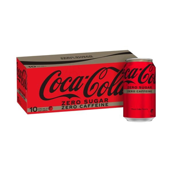 Coca-Cola Zero Sugar Caffeine Free Soft Drink Multipack Cans 10x375mL | 10 pack