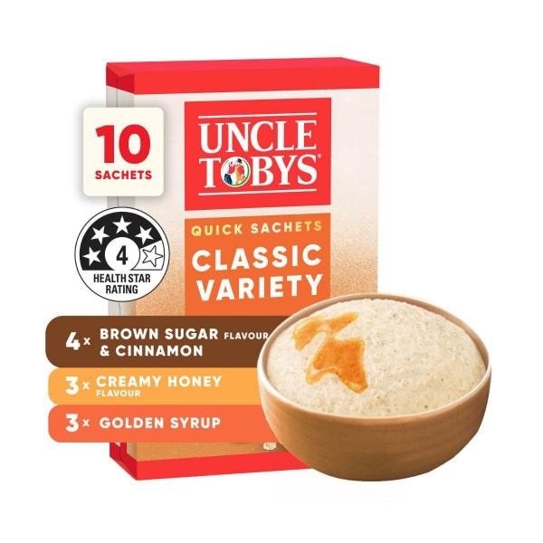 Uncle Tobys Oats Quick Sachets Classic Variety | 350g