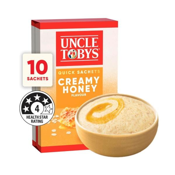Uncle Tobys Oats Quick Sachets Creamy Honey | 350g