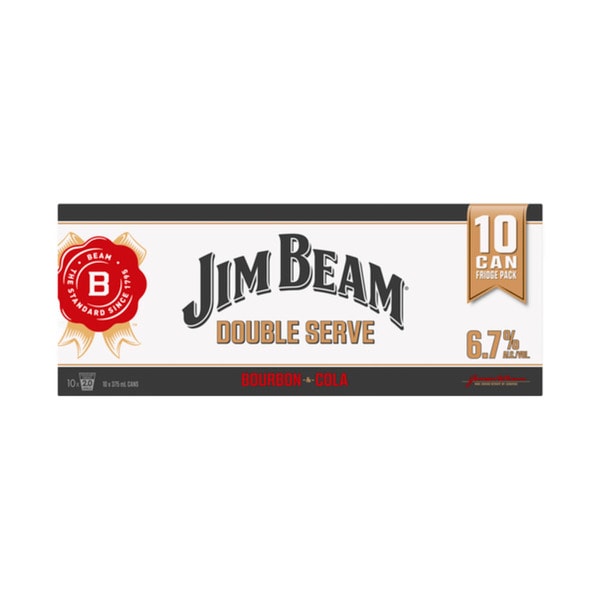Jim Beam White Double Serve 6.7% Can 375mL | 10 Pack