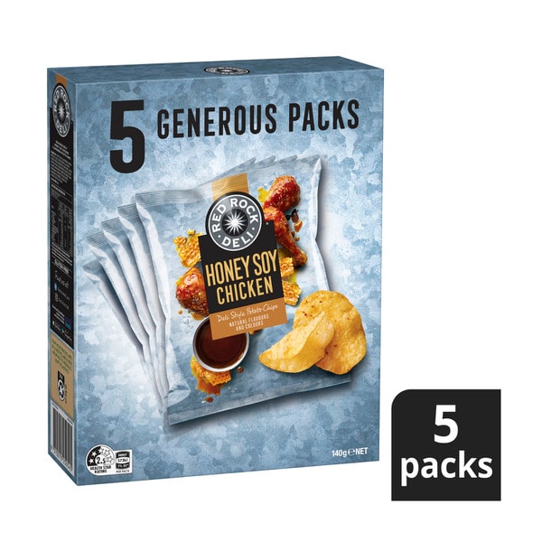 Red Rock Deli Potato Chips Honey Soy Chicken Multipack 5 Pack | 140g