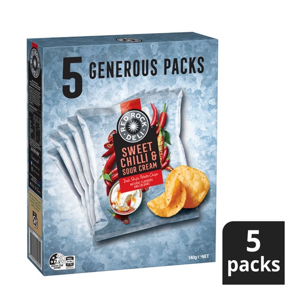 Red Rock Deli Poato Chips Sweet Chilli Multipack 5 Pack | 140g