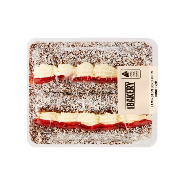 Coles Bakery Lamington Long John | 2 pack