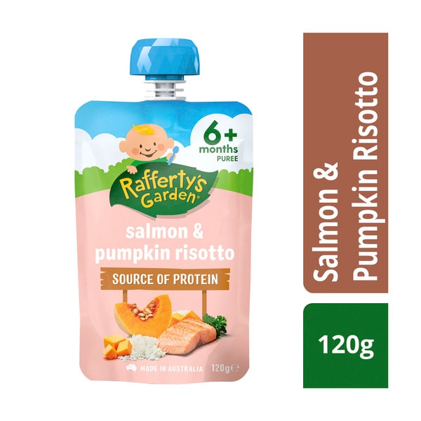Rafferty's Garden Salmon & Pumpkin Risotto Baby Food Pouch 6+ Months | 120g