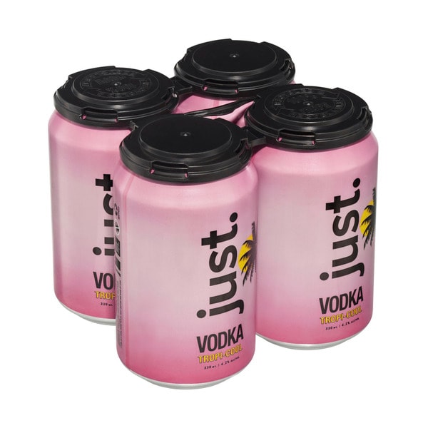 Just Vodka Tropical Can 330mL | 4 Pack